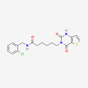 molecular formula C19H20ClN3O3S B2414198 N-(2-chlorobenzyl)-6-(2,4-dioxo-1,2-dihydrothieno[3,2-d]pyrimidin-3(4H)-yl)hexanamide CAS No. 686734-82-7