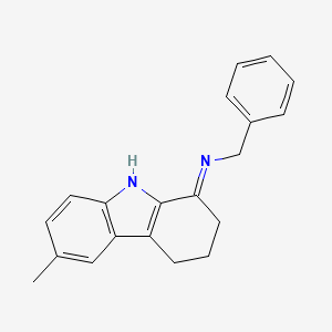molecular formula C20H20N2 B2414217 N-(6-Methyl-2,3,4,9-tetrahydro-1H-carbazol-1-ylidene)-1-phenylmethanamine CAS No. 115174-30-6