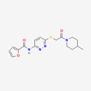 N-(6-((2-(4-methylpiperidin-1-yl)-2-oxoethyl)thio)pyridazin-3-yl)furan-2-carboxamide