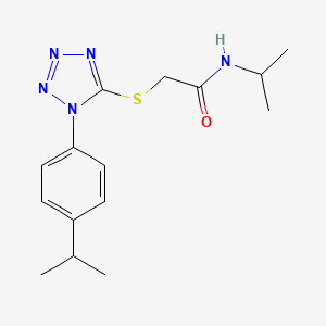molecular formula C15H21N5OS B2414234 N-propan-2-yl-2-[1-(4-propan-2-ylphenyl)tetrazol-5-yl]sulfanylacetamide CAS No. 874467-82-0
