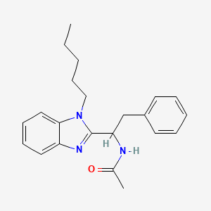 molecular formula C22H27N3O B2414245 N-[1-(1-pentyl-1H-1,3-benzodiazol-2-yl)-2-phenylethyl]acetamide CAS No. 850925-86-9