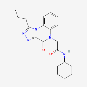 molecular formula C20H25N5O2 B2414272 N-cyclohexyl-2-(4-oxo-1-propyl[1,2,4]triazolo[4,3-a]quinoxalin-5(4H)-yl)acetamide CAS No. 1260999-87-8