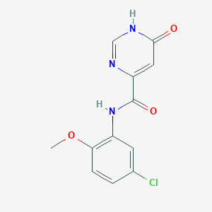 molecular formula C12H10ClN3O3 B2414292 N-(5-chloro-2-methoxyphenyl)-6-hydroxypyrimidine-4-carboxamide CAS No. 2034621-29-7