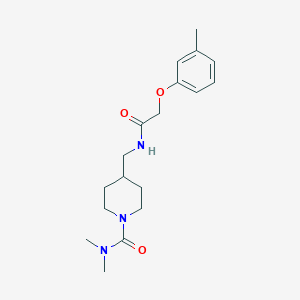molecular formula C18H27N3O3 B2414300 N,N-dimethyl-4-{[2-(3-methylphenoxy)acetamido]methyl}piperidine-1-carboxamide CAS No. 2415572-50-6