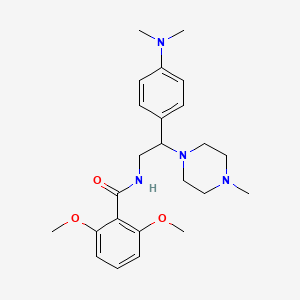 molecular formula C24H34N4O3 B2414303 N-(2-(4-(dimethylamino)phenyl)-2-(4-methylpiperazin-1-yl)ethyl)-2,6-dimethoxybenzamide CAS No. 946340-68-7