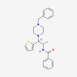 molecular formula C25H29N3OS B2414421 N-(1-(4-benzylpiperazin-1-yl)-1-(thiophen-2-yl)propan-2-yl)benzamide CAS No. 863017-34-9
