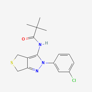 molecular formula C16H18ClN3OS B2414422 N-(2-(3-chlorophenyl)-4,6-dihydro-2H-thieno[3,4-c]pyrazol-3-yl)pivalamide CAS No. 450340-44-0
