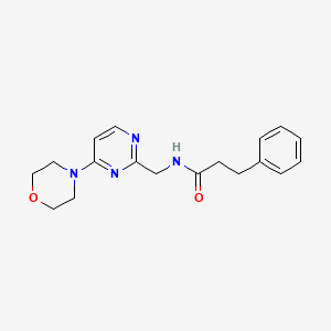 molecular formula C18H22N4O2 B2414450 N-((4-morpholinopyrimidin-2-yl)methyl)-3-phenylpropanamide CAS No. 1797329-12-4