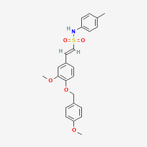 molecular formula C24H25NO5S B2414459 (E)-2-[3-methoxy-4-[(4-methoxyphenyl)methoxy]phenyl]-N-(4-methylphenyl)ethenesulfonamide CAS No. 339105-06-5