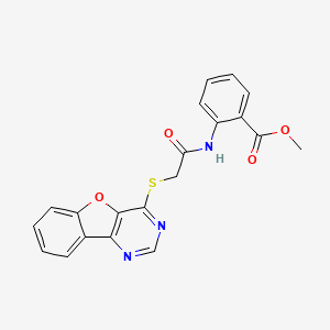 Methyl 2-(2-(benzofuro[3,2-d]pyrimidin-4-ylthio)acetamido)benzoate