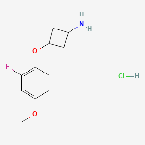molecular formula C11H15ClFNO2 B2414468 trans-3-(2-Fluoro-4-methoxyphenoxy)cyclobutanamine hydrochloride CAS No. 1630907-23-1