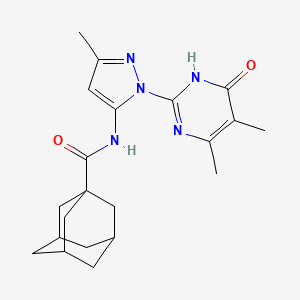 molecular formula C21H27N5O2 B2414483 n-[1-(4,5-dimethyl-6-oxo-1,6-dihydropyrimidin-2-yl)-3-methyl-1h-pyrazol-5-yl]adamantane-1-carboxamide CAS No. 1004679-87-1