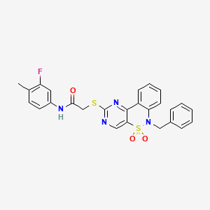 2-[(6-benzyl-5,5-dioxido-6H-pyrimido[5,4-c][2,1]benzothiazin-2-yl)thio]-N-(3-fluoro-4-methylphenyl)acetamide