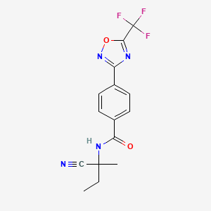 molecular formula C15H13F3N4O2 B2414520 N-(1-cyano-1-methylpropyl)-4-[5-(trifluoromethyl)-1,2,4-oxadiazol-3-yl]benzamide CAS No. 1808806-29-2