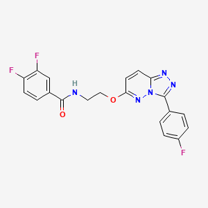 molecular formula C20H14F3N5O2 B2414521 3,4-difluoro-N-(2-((3-(4-fluorophenyl)-[1,2,4]triazolo[4,3-b]pyridazin-6-yl)oxy)ethyl)benzamide CAS No. 1021098-44-1