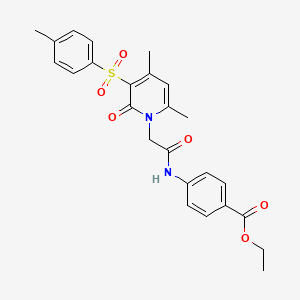 ethyl 4-(2-(4,6-dimethyl-2-oxo-3-tosylpyridin-1(2H)-yl)acetamido)benzoate