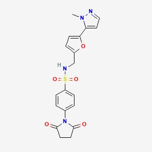 4-(2,5-Dioxopyrrolidin-1-yl)-N-[[5-(2-methylpyrazol-3-yl)furan-2-yl]methyl]benzenesulfonamide