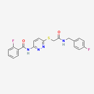 2-fluoro-N-(6-((2-((4-fluorobenzyl)amino)-2-oxoethyl)thio)pyridazin-3-yl)benzamide