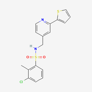 3-chloro-2-methyl-N-((2-(thiophen-2-yl)pyridin-4-yl)methyl)benzenesulfonamide