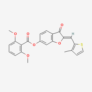 (Z)-2-((3-methylthiophen-2-yl)methylene)-3-oxo-2,3-dihydrobenzofuran-6-yl 2,6-dimethoxybenzoate