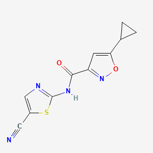 molecular formula C11H8N4O2S B2414539 N-(5-cyano-1,3-thiazol-2-yl)-5-cyclopropyl-1,2-oxazole-3-carboxamide CAS No. 1251577-19-1