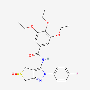 molecular formula C24H26FN3O5S B2414542 3,4,5-triethoxy-N-[2-(4-fluorophenyl)-5-oxo-4,6-dihydrothieno[3,4-c]pyrazol-3-yl]benzamide CAS No. 1019094-86-0