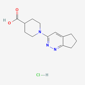 1-(6,7-Dihydro-5H-cyclopenta[c]pyridazin-3-yl)piperidine-4-carboxylic acid;hydrochloride