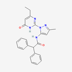 N-(1-(4-ethyl-6-oxo-1,6-dihydropyrimidin-2-yl)-3-methyl-1H-pyrazol-5-yl)-2,2-diphenylacetamide