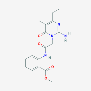 molecular formula C17H20N4O4 B2414553 methyl 2-[2-(2-amino-4-ethyl-5-methyl-6-oxo-1,6-dihydropyrimidin-1-yl)acetamido]benzoate CAS No. 1251627-33-4