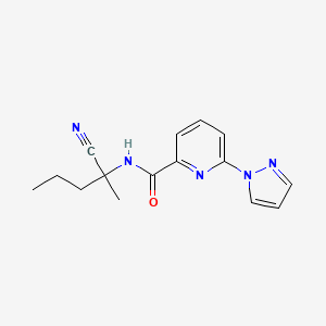 molecular formula C15H17N5O B2414559 N-(1-cyano-1-methylbutyl)-6-(1H-pyrazol-1-yl)pyridine-2-carboxamide CAS No. 1796952-52-7