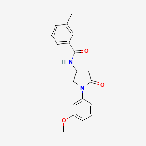 molecular formula C19H20N2O3 B2414576 N-[1-(3-methoxyphenyl)-5-oxopyrrolidin-3-yl]-3-methylbenzamide CAS No. 905681-03-0