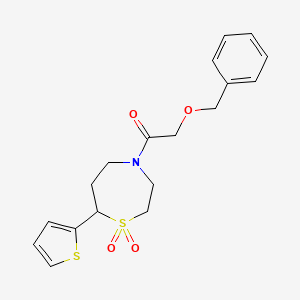 2-(Benzyloxy)-1-(1,1-dioxido-7-(thiophen-2-yl)-1,4-thiazepan-4-yl)ethanone