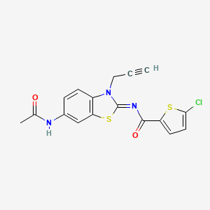 (Z)-N-(6-acetamido-3-(prop-2-yn-1-yl)benzo[d]thiazol-2(3H)-ylidene)-5-chlorothiophene-2-carboxamide