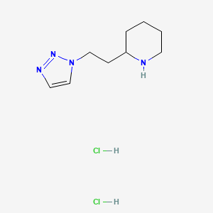 molecular formula C9H18Cl2N4 B2414592 2-(2-(1H-1,2,3-Triazol-1-yl)ethyl)piperidine dihydrochloride CAS No. 2137773-90-9