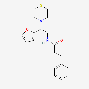 molecular formula C19H24N2O2S B2414594 N-(2-(furan-2-yl)-2-thiomorpholinoethyl)-3-phenylpropanamide CAS No. 2034574-50-8