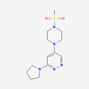 molecular formula C13H21N5O2S B2414598 5-(4-(甲基磺酰基)哌嗪-1-基)-3-(吡咯烷-1-基)哒嗪 CAS No. 1797812-53-3