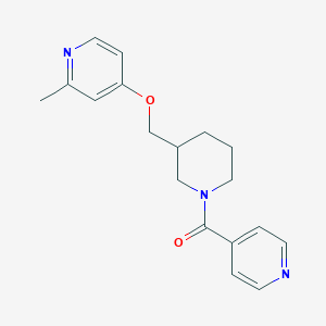molecular formula C18H21N3O2 B2414603 [3-[(2-Methylpyridin-4-yl)oxymethyl]piperidin-1-yl]-pyridin-4-ylmethanone CAS No. 2379975-31-0