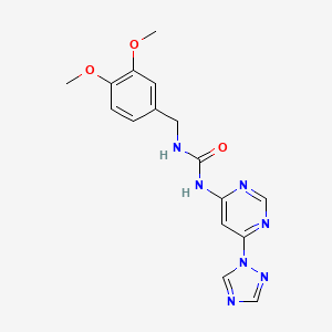 1-(6-(1H-1,2,4-triazol-1-yl)pyrimidin-4-yl)-3-(3,4-dimethoxybenzyl)urea