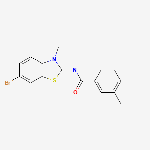 molecular formula C17H15BrN2OS B2414607 N-[(2E)-6-bromo-3-methyl-2,3-dihydro-1,3-benzothiazol-2-ylidene]-3,4-dimethylbenzamide CAS No. 476283-53-1