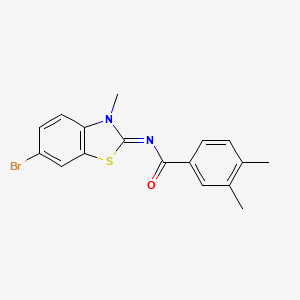 N-(6-bromo-3-methyl-1,3-benzothiazol-2-ylidene)-3,4-dimethylbenzamide