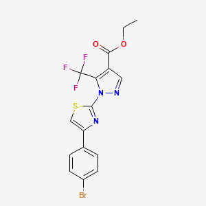 ethyl 1-[4-(4-bromophenyl)-1,3-thiazol-2-yl]-5-(trifluoromethyl)-1H-pyrazole-4-carboxylate