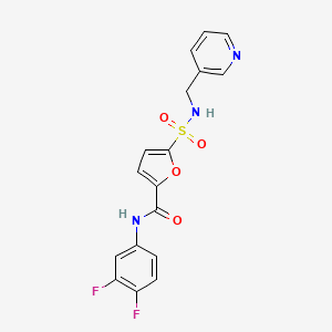 molecular formula C17H13F2N3O4S B2414616 N-(3,4-difluorophenyl)-5-(N-(pyridin-3-ylmethyl)sulfamoyl)furan-2-carboxamide CAS No. 1171495-86-5