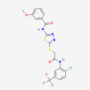 N-(5-((2-((2-chloro-5-(trifluoromethyl)phenyl)amino)-2-oxoethyl)thio)-1,3,4-thiadiazol-2-yl)-3-methoxybenzamide