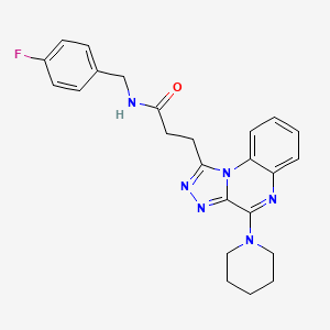 molecular formula C24H25FN6O B2414620 N-[(4-fluorophenyl)methyl]-3-[4-(piperidin-1-yl)-[1,2,4]triazolo[4,3-a]quinoxalin-1-yl]propanamide CAS No. 1189881-88-6
