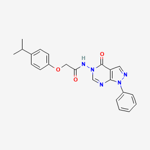 molecular formula C22H21N5O3 B2414636 2-(4-isopropylphenoxy)-N-(4-oxo-1-phenyl-1H-pyrazolo[3,4-d]pyrimidin-5(4H)-yl)acetamide CAS No. 899752-77-3