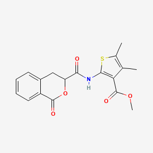 molecular formula C18H17NO5S B2414688 methyl 4,5-dimethyl-2-(1-oxo-3,4-dihydro-1H-2-benzopyran-3-amido)thiophene-3-carboxylate CAS No. 868154-25-0
