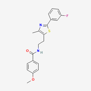 molecular formula C20H19FN2O2S B2414691 N-{2-[2-(3-fluorophenyl)-4-methyl-1,3-thiazol-5-yl]ethyl}-4-methoxybenzamide CAS No. 932985-71-2