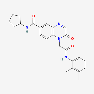 molecular formula C24H26N4O3 B2414692 N-cyclopentyl-1-(2-((2,3-dimethylphenyl)amino)-2-oxoethyl)-2-oxo-1,2-dihydroquinoxaline-6-carboxamide CAS No. 1286706-43-1
