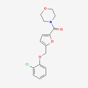 molecular formula C16H16ClNO4 B2414693 [5-[(2-Chlorophenoxy)methyl]furan-2-yl]-morpholin-4-ylmethanone CAS No. 878717-22-7