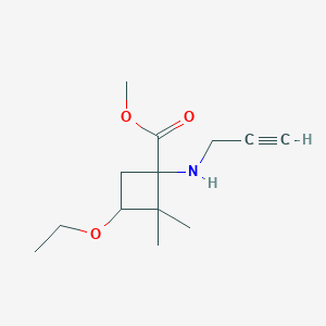 molecular formula C13H21NO3 B2414698 Methyl 3-ethoxy-2,2-dimethyl-1-(prop-2-ynylamino)cyclobutane-1-carboxylate CAS No. 1825315-22-7